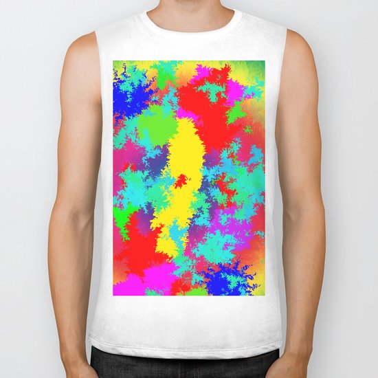Colourful Random Trippy Pattern Biker Tank