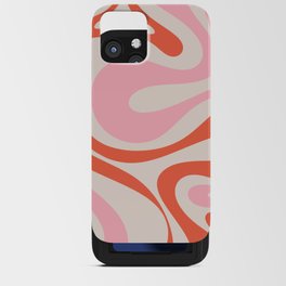 Mod Swirl Retro Abstract Pattern Pink and Orange iPhone Card Case