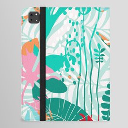 Festive, Tropical Jungle, Colorful Floral Prints iPad Folio Case