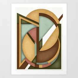 Hard Edge Geometric Mid Century Modern Abstract Boho Design - Shattered V Art Print