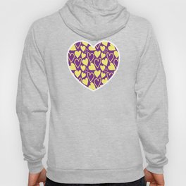 Violet and Yellow Hearts Repeated Pattern 097#001 Hoody
