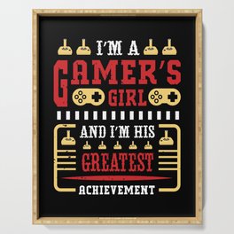 Funny Gamer Girlfriend Quote Serving Tray