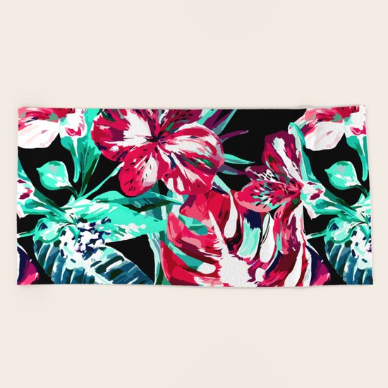 Floral Garden Beach Towel