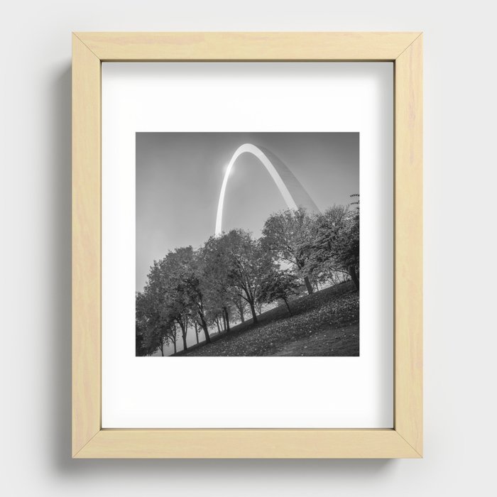 Gateway Arch In Black and White - Saint Louis Missouri Recessed Framed Print