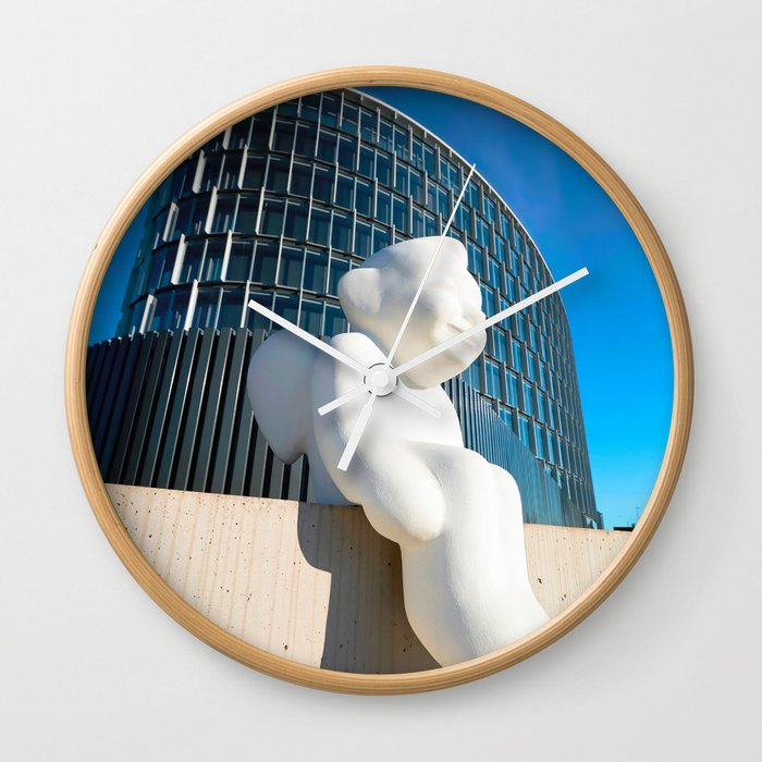 Angel Sculpture At Modern Steel And Glass Forum Skyser Wall Angel Sculpture At Modern Steel And