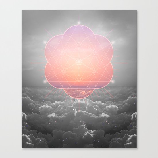 The Sun Is But A Morning Star (Mono Geometric Sunrise) Canvas Print