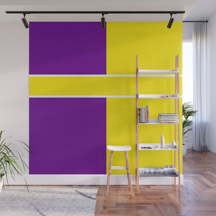 TEAM COLOR 6....Yellow,purple Wall Mural