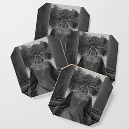 In another time and space female portrait black and white photograph / art photography Coaster