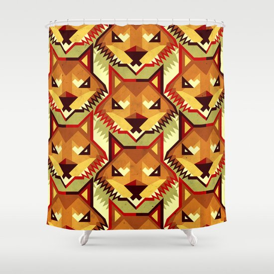 The Bold Wolf pattern Shower Curtain