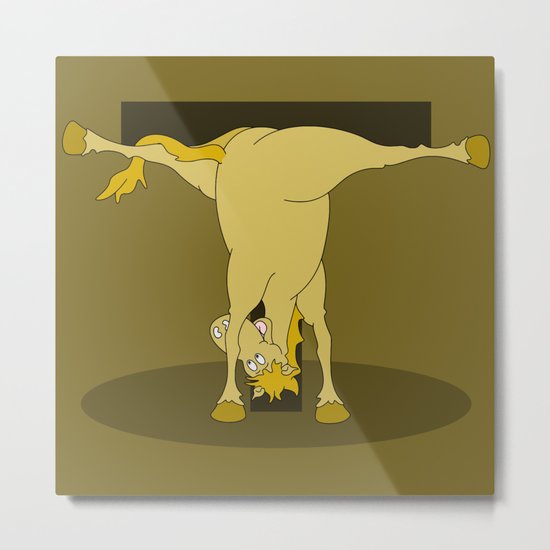 Monogram T Pony Metal Print