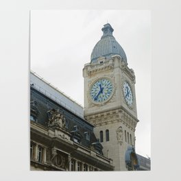 Paris Gare de Lyon | Clock tower and facade of the parisian train station Poster