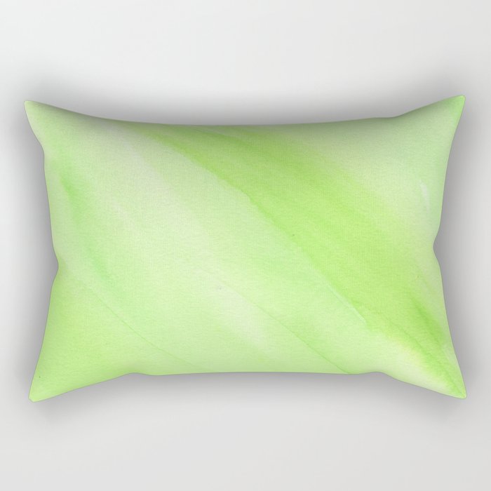 Green Watercolor Rectangular Pillow