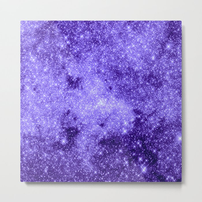 Lavender Galaxy Sparkle Stars Metal Print
