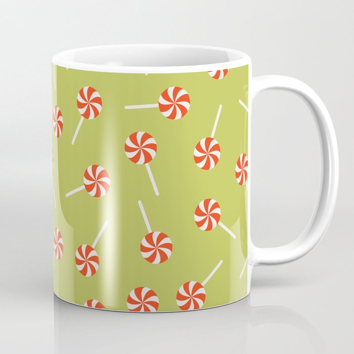 Christmas Red Swirl Lollipop Pattern Coffee Mug