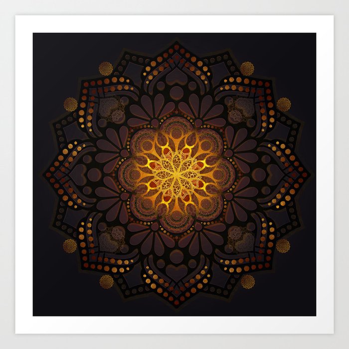 "Warm light Moroccan lantern Mandala" Kunstdrucke