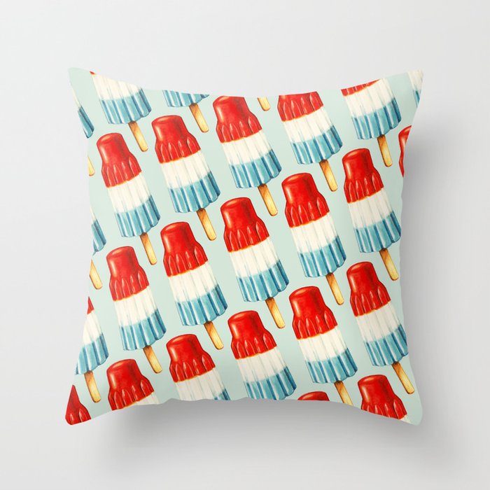 USA 4th of July Popsicle Pattern Throw Pillow