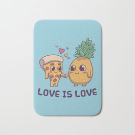 Love is Love Pineapple Pizza // Pride, LGBTQ, Gay, Trans, Bisexual, Asexual Bath Mat