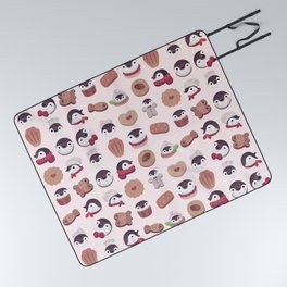 Cookie & cream & penguin - pink pattern Picnic Blanket