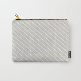 [ Thumbnail: Light Gray and Light Yellow Colored Lines/Stripes Pattern Carry-All Pouch ]