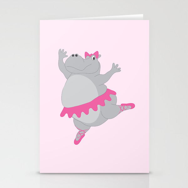 Download Hippo Ballerina Stationery Cards By Kristenswanson Society6