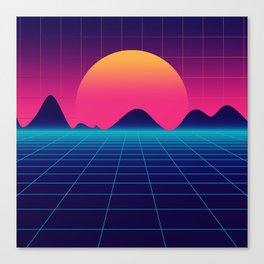 Throwback Sunset Synthwave Canvas Print