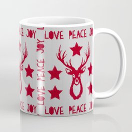 Love Peace Joy Deer Knitted Pattern Mug