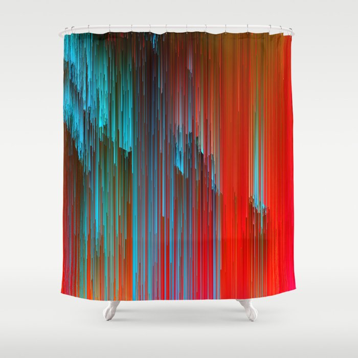 California Dreamin Abstract Glitch Pixel Art Shower Curtain By California Dreamin Abstract Glitch Pixel Art Shower Curtain
