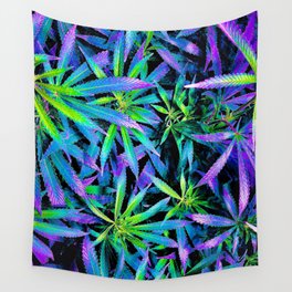 Neon Cannabis Wall Tapestry