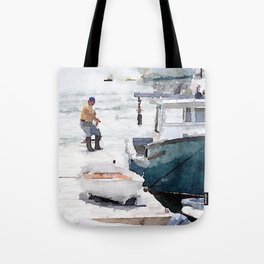 Lobster Boat Tote Bag