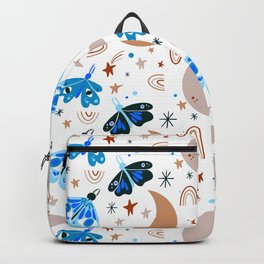 Moths and Moons - Brown & Blue Backpack