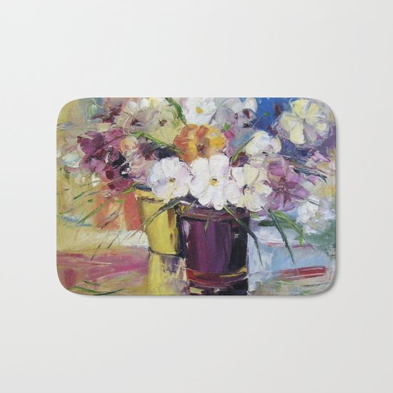 Flowers in a pot Bath Mat