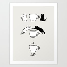 Coffee Cat 2: Catte Art Print