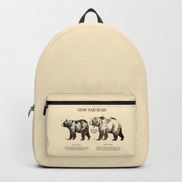 Know Your Bears Backpack | Blackbear, Ursusamericanus, Nature, Science, Educational, Wildlifebiologist, Bear, Mammalogy, Drawing, Grizzly 