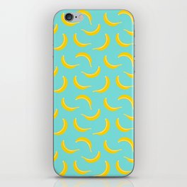 BANANA SMOOTHIE in YELLOW AND WARM WHITE ON BRIGHT TURQUOISE BLUE iPhone Skin