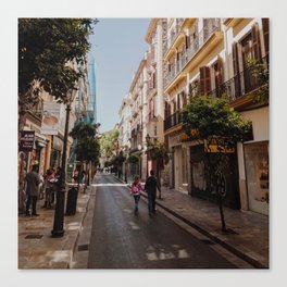 Spain Photography - Calm Street In Madrid Canvas Print