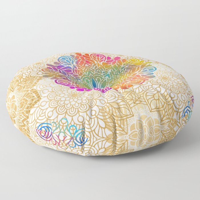 Beautiful Colorful Bohemian Mandala Pattern Floor Pillow