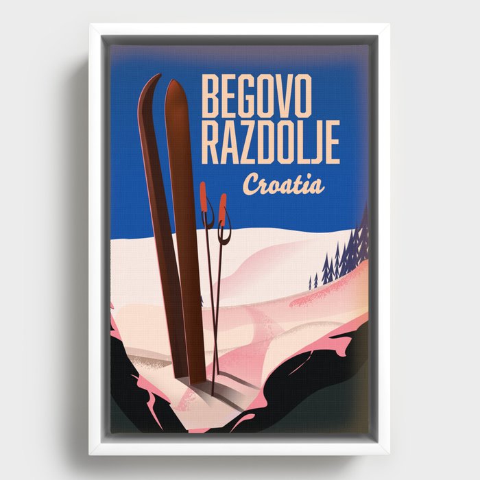 Begovo Razdolje Croatia Ski poster Framed Canvas