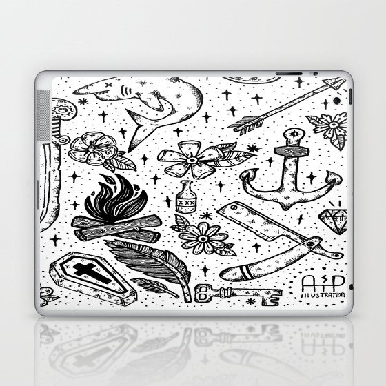 Tattoo Flash Sheet Laptop & iPad Skin