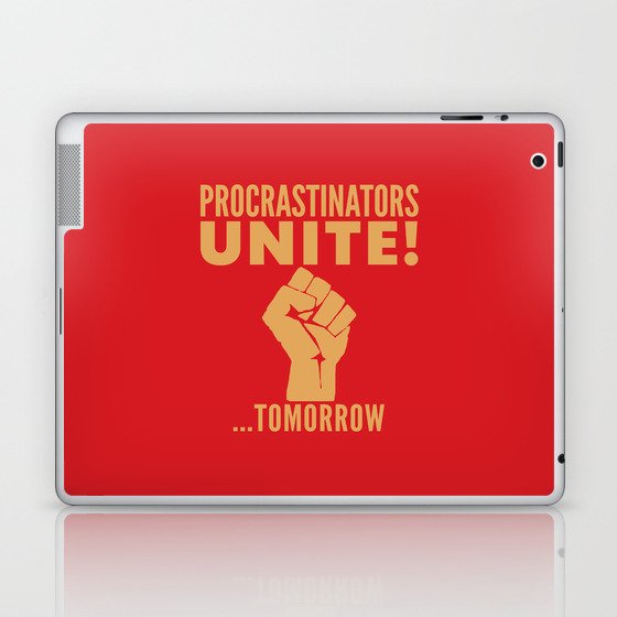 Procrastinators Unite Tomorrow (Red) Laptop & iPad Skin