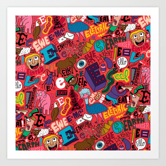 E Pattern Art Print