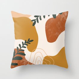 Leaves And Random Shapes Throw Pillow