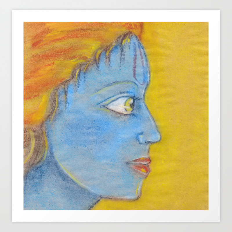 Lord Krishna Pastel Painting From Russia Art Print By Jeshta