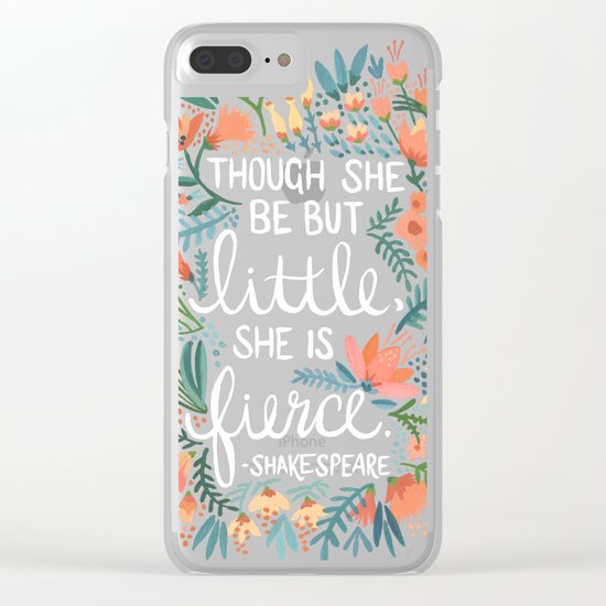 Little & Fierce on Kraft Clear iPhone Case