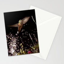 Hummingbird plays in water Stationery Card