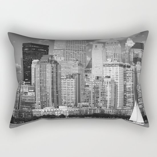Manhattan in Black & White (New York, NY, USA) Rectangular Pillow