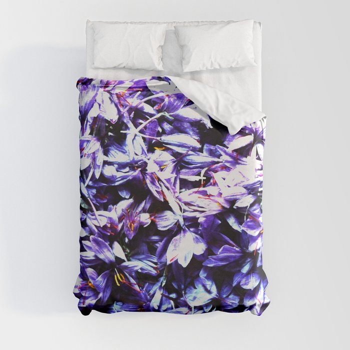 dark purple floral fairy bed Duvet Cover
