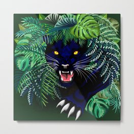 Black Panther Jungle Spirit Metal Print