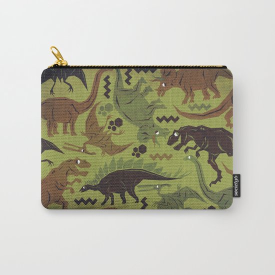 Camouflage Dinosaur Geometric Pattern Carry-All Pouch