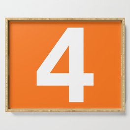 Number 4 (White & Orange) Serving Tray