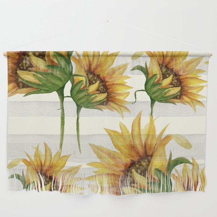 Large Sunflowers pattern vintage floral Wall Hanging